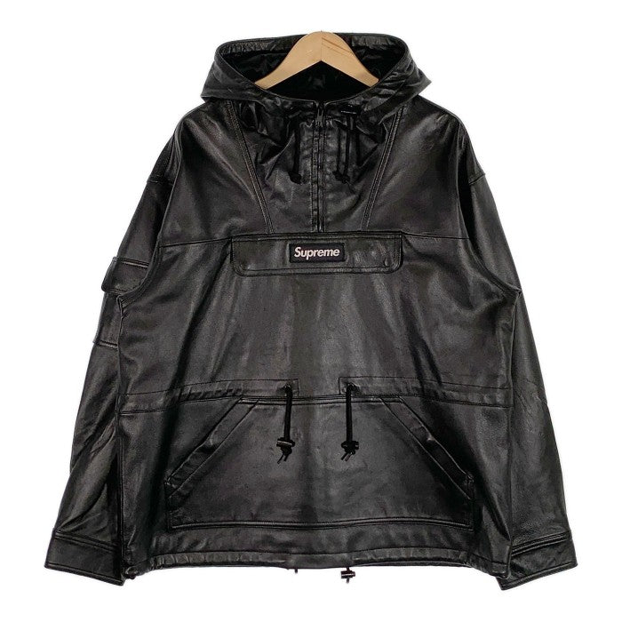 SUPREME シュプリーム 18AW Leather Anorak Jacket レザーアノラック ジャケット 羊革 ブラック Size L 福生店