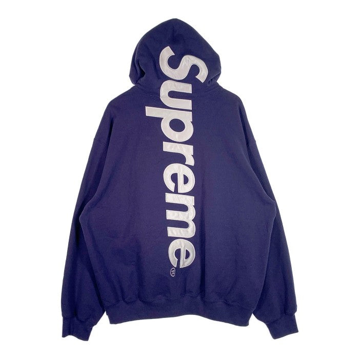 SUPREME シュプリーム 23AW Satin Applique Sweatshirts サテンアップリケ プルオーバースウェットパーカー  ウォッシュネイビー Size XL 福生店