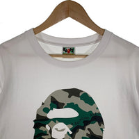 A BATHING APE アベイシングエイプ APE HEAD TEE ヘッド Tシャツ ホワイト カモフラージュ Size L 福生店
