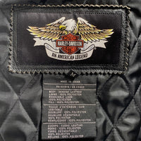 HARLEY-DAVIDSON ハーレーダビッドソン レザー シングルライダースジャケット ワッペン 衿付き ブラック Size M 福生店