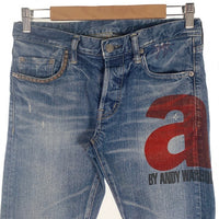 Hysteric Glamour ヒステリックグラマー アンディーウォーホル スタッズデニムパンツ スリム USEDダメージ加工 インディゴ 7AP-0092 Size 30 福生店