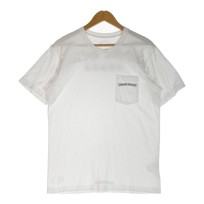 ★クロムハーツ バックアーチロゴ ポケットTシャツ ホワイト sizeL