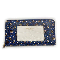 TORY BURCH トリーバーチ ラウンドファスナー 長財布 ボタニカル花柄 ブルー 瑞穂店