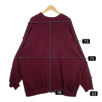 RAF SIMONS ラフシモンズ 22AW THE DEATCHED プリント スウェットクルーネックトレーナー ダメージ加工 ボルドー 222-M167 Size 1 福生店