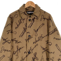 SUPREME シュプリーム 20AW Script Logos Wool Overcoat スクリプトロゴ ウール オーバーコート ベージュ Size M 福生店