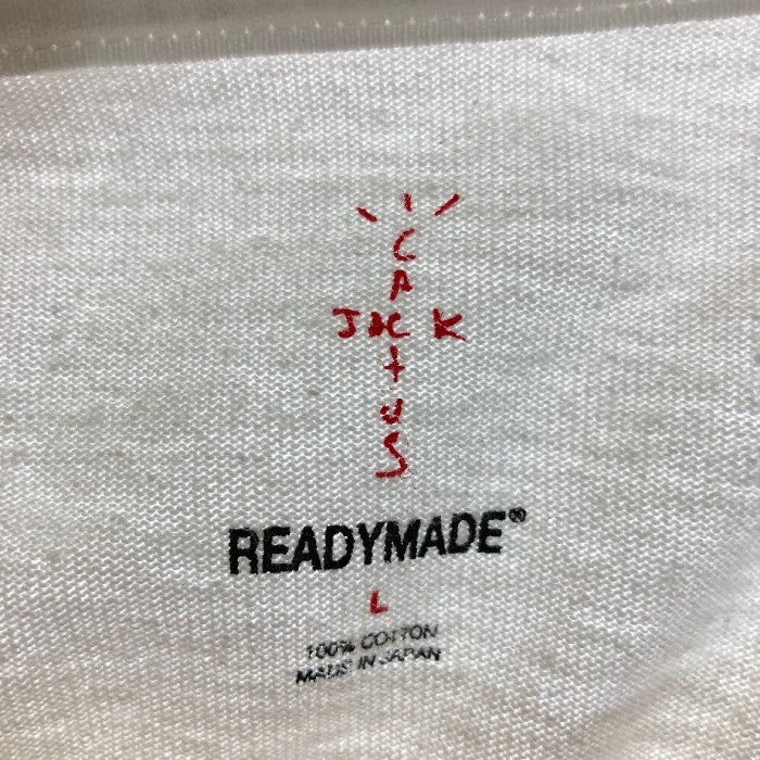 READY MADE × TRAVIS SCOTT レディメイド × トラヴィススコット プリントクルーネックTee ホワイト sizeL 瑞穂店