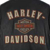 HARLEY-DAVIDSON ハーレーダビッドソン レザー シングルライダースジャケット ワッペン 衿付き ブラック Size M 福生店