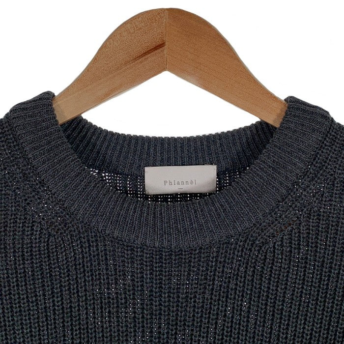 Phlannel フランネル Washi Silk Crew Neck Knit Vest 和紙 シルク ニットベスト チャコール Size 4 福生店
