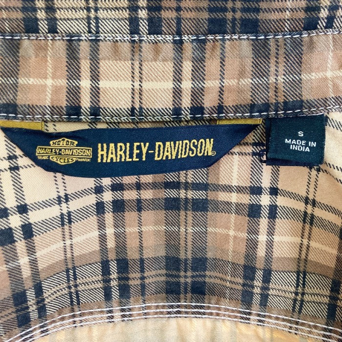 HARLEY-DAVIDSON ハーレーダビッドソン PATCH PRINTED PLAID SHIRT パッチ 刺繍 チェック 長袖 シャツ  96263-18VM イエロー sizeS 瑞穂店