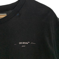 OFF-WHITE オフホワイト ABSTRACT ARROWS S/S SLIM TEE バックアロー刺繡 Tシャツ フェードブラック OMAA027F19185011 Size L 福生店