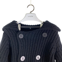 TMT ティーエムティー HANDKNIT LOW GUAGE PEA COAT ハンドニットローゲージ Pコート 2019AW ブラック sizeM 瑞穂店
