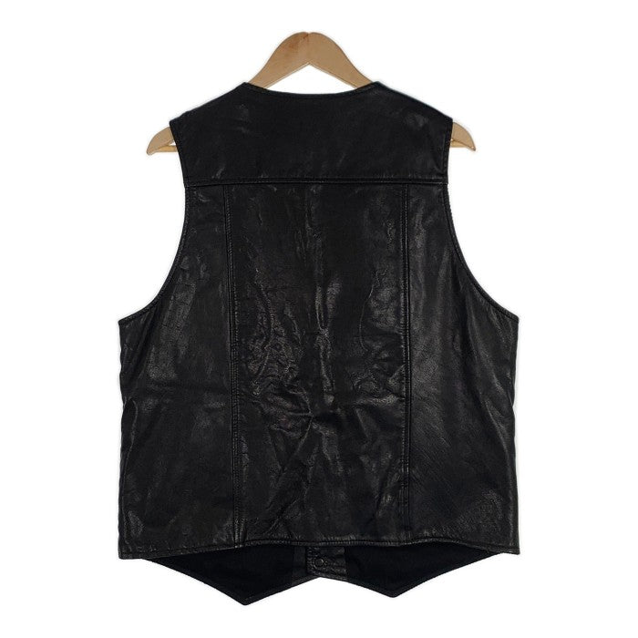 SUPREME シュプリーム 13SS Schott ショット Leather Vest レザーベスト ブラック ワッペン跡 Size XL 福生店