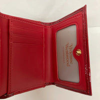 Vivienne Westwood ヴィヴィアンウエストウッド 13vv110 三つ折り財布 パテントレザー がま口 レッド 瑞穂店