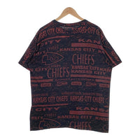 NFL KANSAS CITY CHIEFS チーフス 総柄 オーバープリント Tシャツ ブラック Size XL 相当 福生店