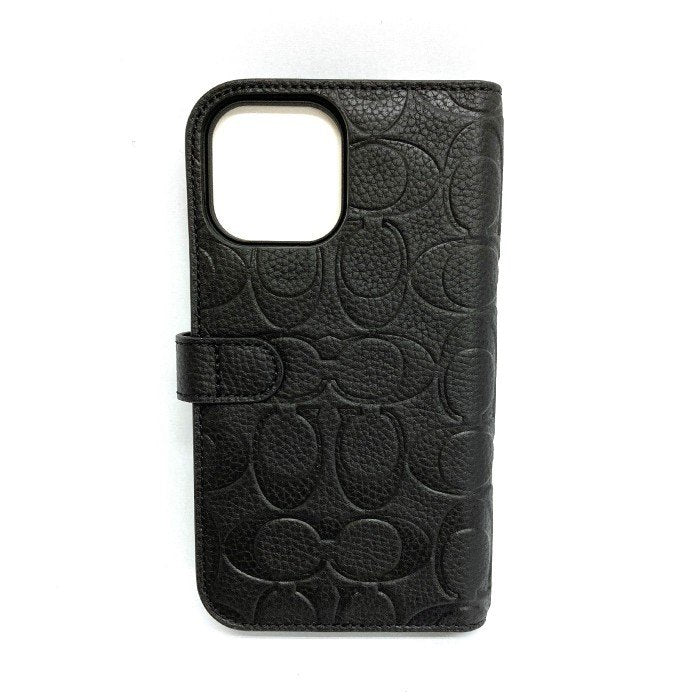 COACH コーチ iphone13 Pro Max ブックタイプケース EMBOSSED Black 未使用 瑞穂店