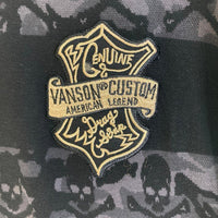 VANASON バンソン スカル迷彩ボーダー Tシャツ ブラック sizeM 瑞穂店
