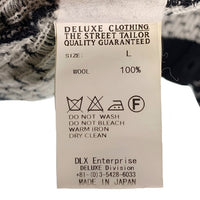 DELUXE clothing デラックス クロージング バーズアイ ウールニット カーディガン ブラック Size L 福生店
