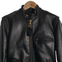 VANSON バンソン レザー シングルライダースジャケット ライナー付 ブラック Size 34 福生店