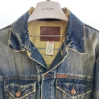 EZRA FITCH エズラ フィッチ ダメージ加工 デニムジャケット Gジャン インディゴ sizeXL 瑞穂店