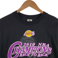 NBA LOS ANGELES LAKERS ロサンゼルスレイカーズ 2010 Champions BACK TO BACK プリント Tシャツ ALSTYLE ブラック Size S 福生店