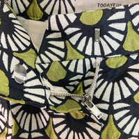 TODAYFUL トゥデイフル Jacquard Slit Trousers ジャガード スリットトラウザー 総柄パンツ 12020706 黒緑 size38 瑞穂店