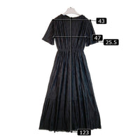 RANDEBOO ランデブー ワンピース 半袖 プリーツ ライン ブラック sizeF 瑞穂店