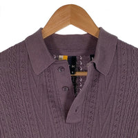 KITH キス ケーブルニット ポロシャツ コットン レーヨン パープル Size S 福生店