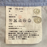 COMME des GARCONS HOMME コムデギャルソンオム 17SS コットン 切替 長袖シャツ ホワイト ブルー HS-B009 Size M 福生店