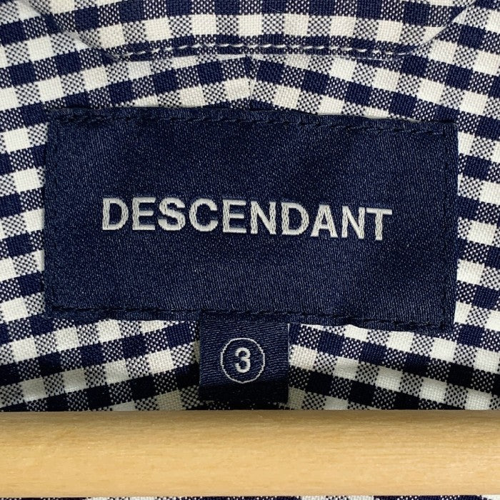 DESCENDANT ディセンダント ギンガムチェック ボタンダウンシャツ 半袖 Size 3 福生店