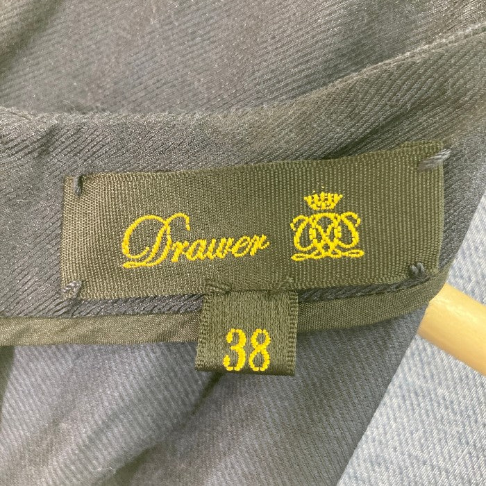 最新エルメス DRAWER◇長袖ブラウス/36/コットン/ブルー/ストライプ