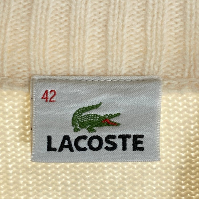 LACOSTE ラコステ ニット ジップアップカーディガン オフホワイト size42 瑞穂店