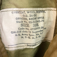 USARMY ユーエスアーミー 40S OFFICER COAT ウール オフィサーコート ピーコート カーキ size39R 瑞穂店