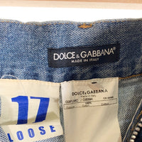 DOLCE&GABBANA ドルチェ&ガッバーナ 17 LOOSE ダメージ加工 デニムパンツ ロゴプレート Size 46 福生店