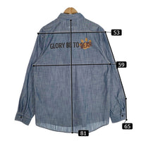EXAMPLE エグザンプル 22SS BB BEAR CHAMBRAY WORK SHIRT シャンブレーワークシャツ Size XL 福生店