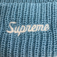 SUPREME シュプリーム 20AW Loose Gauge Beanie ロゴ刺繡ビーニー シアンブルー 瑞穂店
