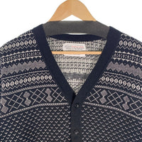 DELUXE clothing デラックス クロージング バーズアイ ウールニット カーディガン ブラック Size L 福生店