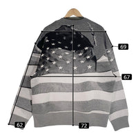 Palm Angels パームエンジェルス 22AW Jacquard Flag Wool Brend Sweater ジャガードフラッグ ウールブレンド セーター グレー 並行品 Size M 福生店