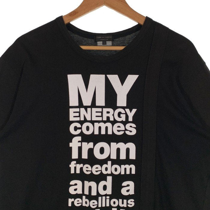 COMME des GARCONS HOMME PLUS コムデギャルソンオムプリュス 19SS MY ENERGY PRINT TEE  プリントTシャツ ブラック PX-T002 Size L 福生店