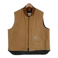 80's Carhartt カーハート Duck Vest ダック地 ベスト ジップアップ ベージュ Size XXL 福生店