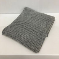 CELINE セリーヌ トリオンフ パッチ付き マフラー リブ編みカシミア ウール グレー 瑞穂店
