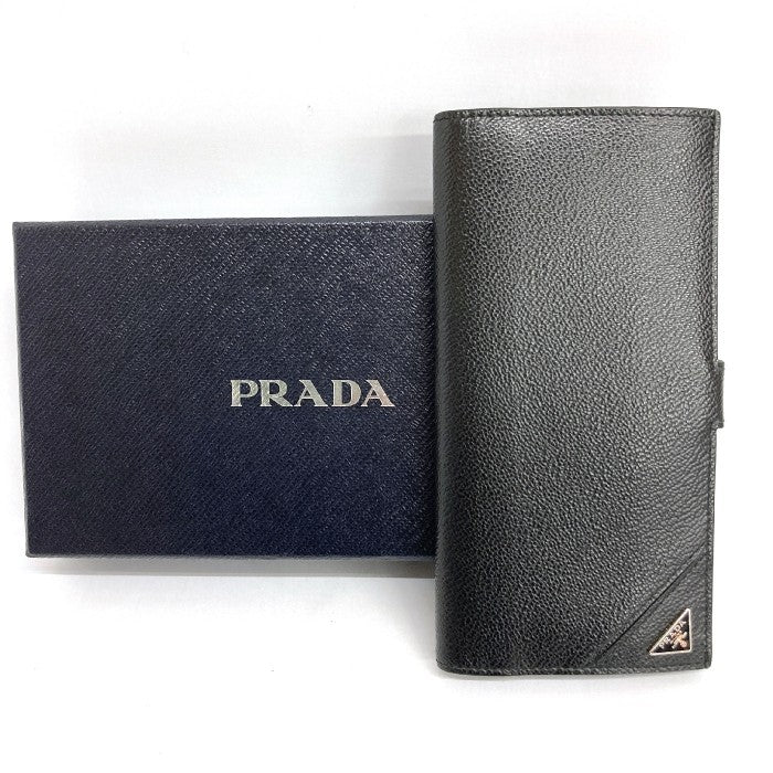 PRADA プラダ 2MV015 二つ折り札入れ 長財布 ホック式 グレインレザー