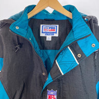 STARTER スターター NFL JAGUARS 中綿 ハーフジップ パーカー ブルゾン ブラック×ブルー sizeL 瑞穂店