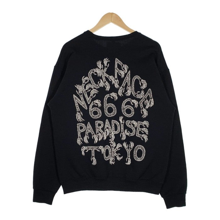 WACKO MARIA ワコマリア NECK FACE ネックフェイス プリント スウェットクルーネックトレーナー ブラック Size L 福生店