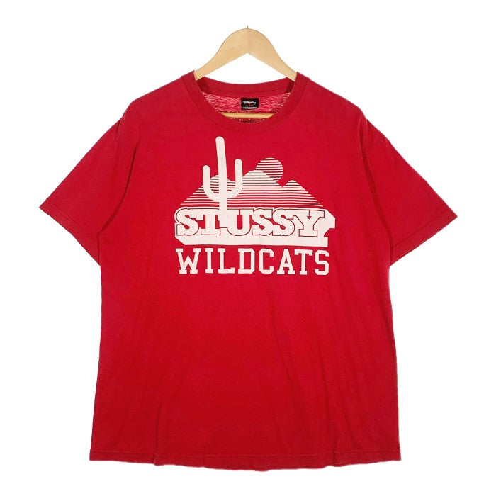 STUSSY ステューシー WILD CATS プリントTシャツ レッド Size L 福生店