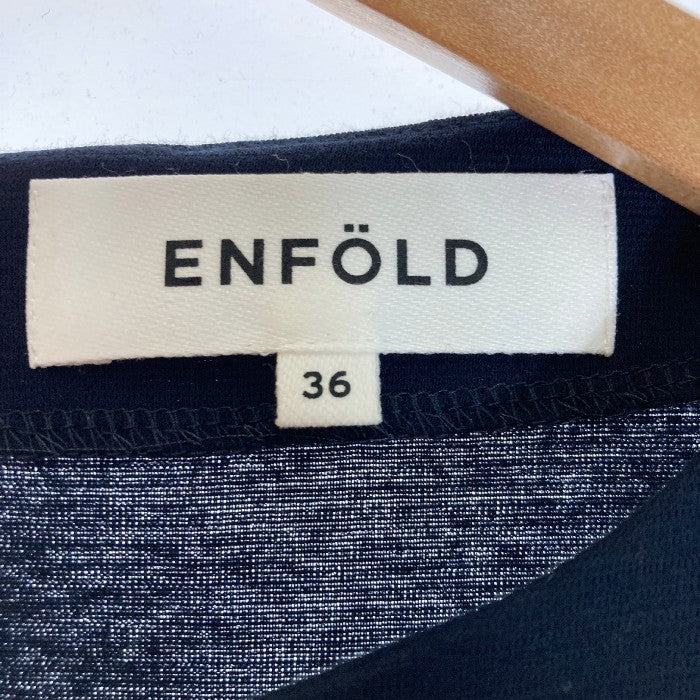 ENFOLD エンフォルド ライトミラノ5分袖Aラインドレス ダーク