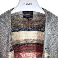 PENDLETON × niko and... 76925500 別注 ペンドルトンコラボ ニコアンド Vロングカーディガン ウール グレー sizeM 瑞穂店