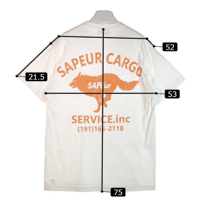 SAPEur サプール SAPEUR CARGO SERVICE プリント 半袖 Tシャツ ホワイト sizeL 瑞穂店