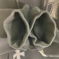 unknown アンノウン Rhinestone Cross Zip Hoodie ラインストーン クロス ジップ フーディー ブラック Size M 瑞穂店