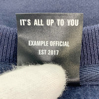EXAMPLE エグザンプル クルーネック スウェットトレーナー 刺繡ロゴ ネイビー Size XL 福生店