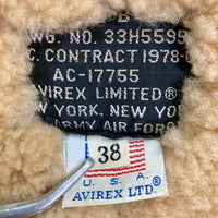 AVIREX アヴィレックス 33H5595 B-3 フライトジャケット USA製 リアルムートン ブラウン size38 瑞穂店